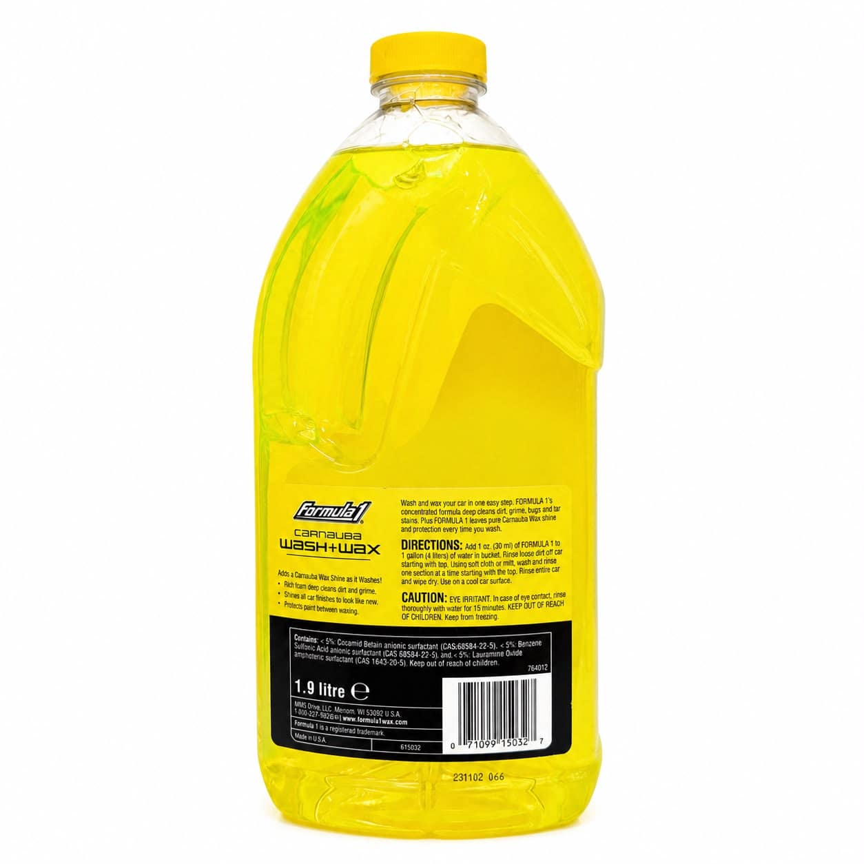 FORMULA1 CARNAUBA WASH & WAX SHAMPOO 1.9 LTR-USA - Image 2