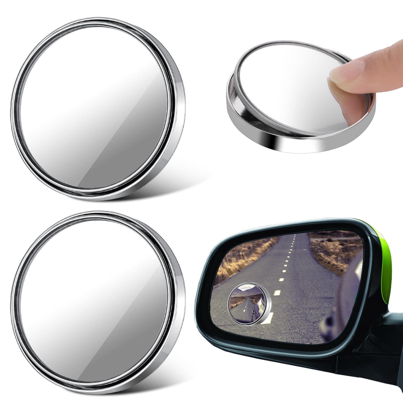 BLIND SPOT CONVEX MIRRORS WIDE ANGLE 360° ADJUSTABLE-UNIVERSAL