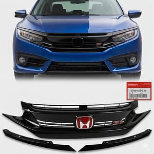 HONDA CIVIC X (2016-2021) FRONT GLOSSY BLACK Si GRILLE-OEM QUALITY
