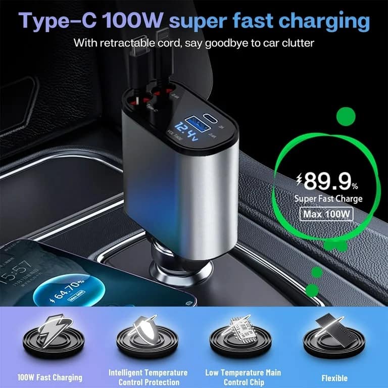 SUPER FAST CAR CHARGER 120W-4 IN 1 - Image 2